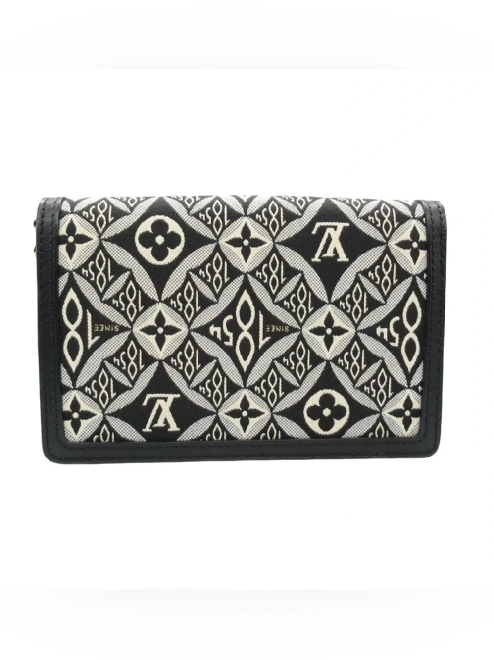 Louis Vuitton 1854 Dauphine Chain Wallet /Bag Black Ivory Jacquard LV Crossbody - Picture 4 of 17